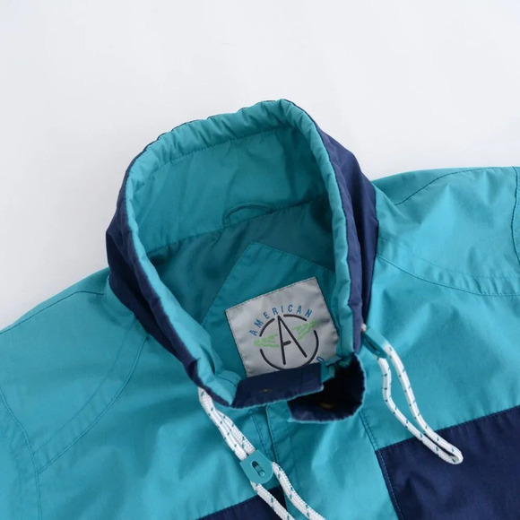 Vintage 80S American Weekend Teal And Blue Zip Up Nautical Lightweight Jacket M - Picture 15 of 15